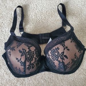 Adore Me Black and Nude Bra - 42DDD